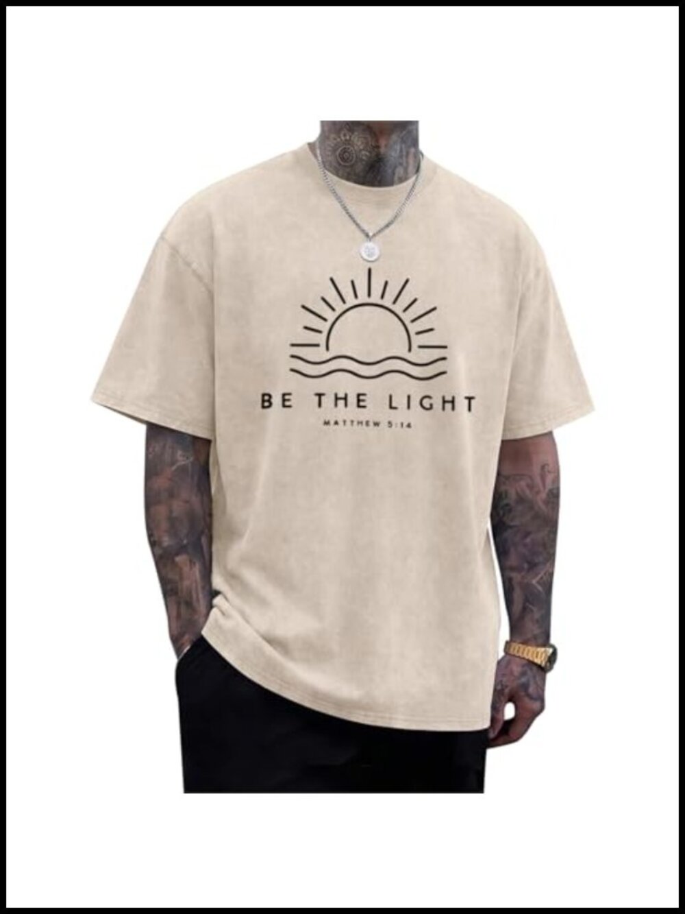 Men's Oversized Acid Wash Christian Graphic Tee Crew Neck Short Sleeve